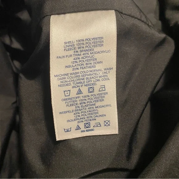 Lands' End Black Squall Parka Down Coat with Faux Fur Trim. - Picture 7 of 8